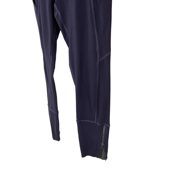 Lululemon Rebel Runner Crop Grape Stripe Zip Ankle Leggings SZ 4 Pedal Pusher - Picture 4 of 9